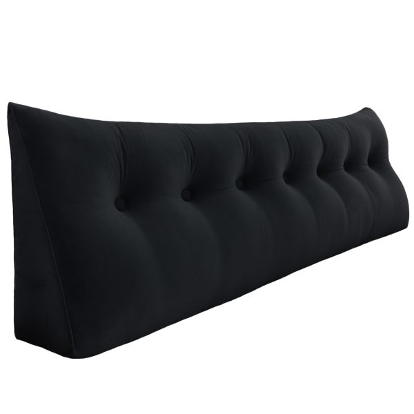 Big Wedge Reading Cushion Nice Headboard Pillow Velvet Black – Bild 21