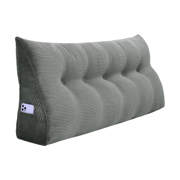 Wedge Pillow Big Cushion For Sofa Bed Corduroy Grey - immagine 18